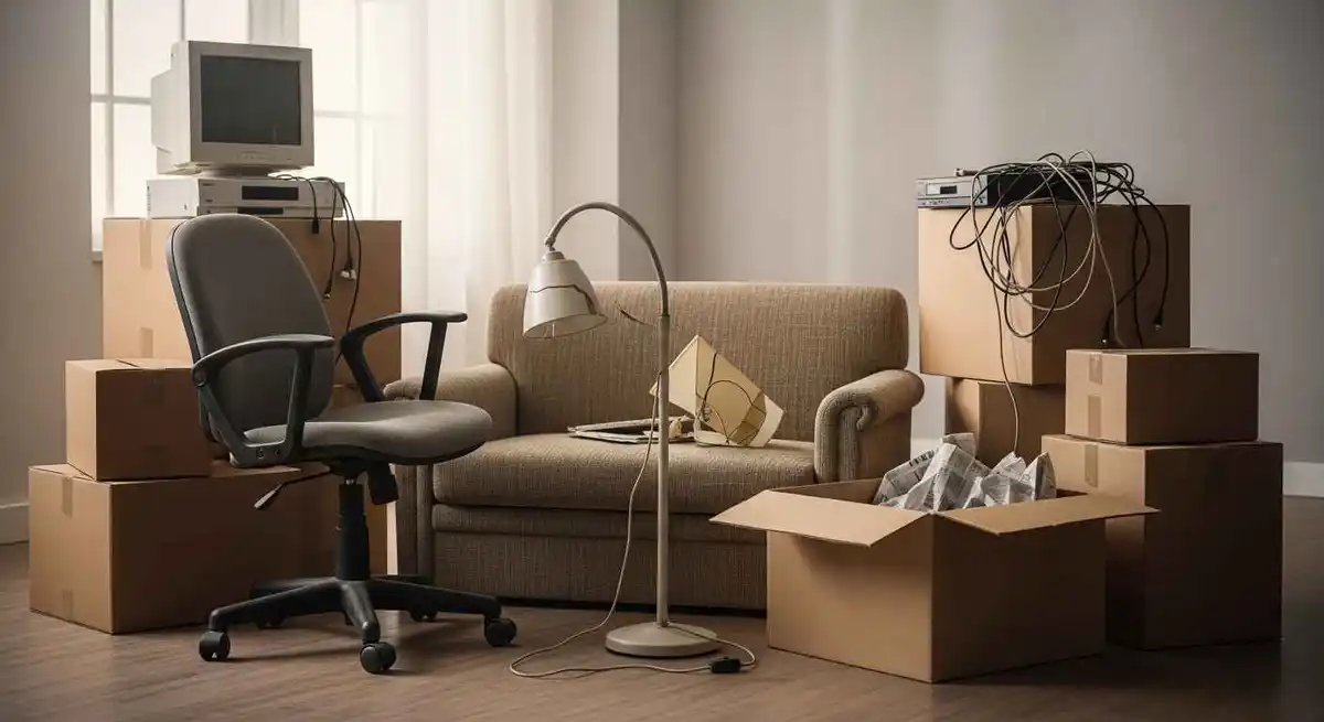 Variety of common household and office junk items in Dubai homes