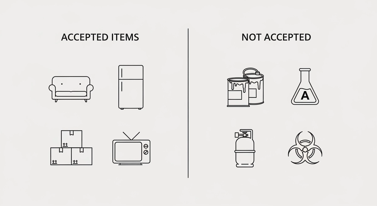 Accepted vs non-accepted junk items in Dubai junk removal services