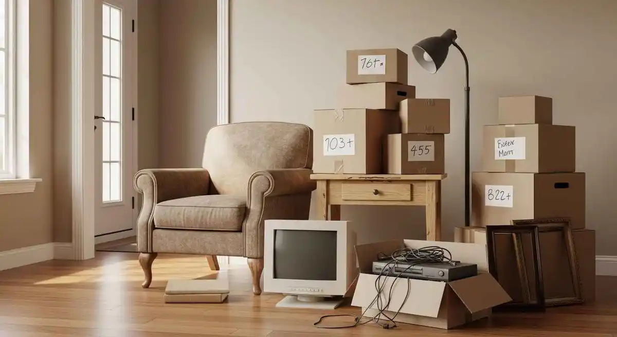 Household junk items gathered before same-day removal in Dubai