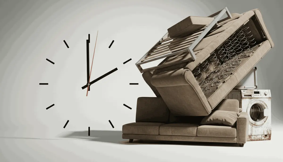 Visual representation of quick response time for junk removal services